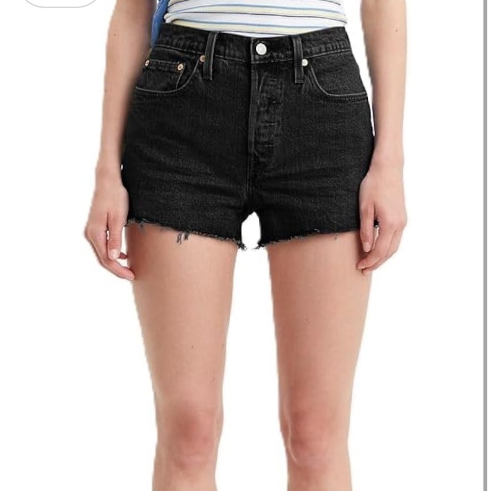 NEW Levi's Charcoal Distressed Denim Shorts